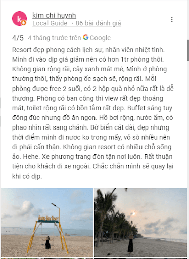 Review của du khách về Hoàng Ngọc Resort