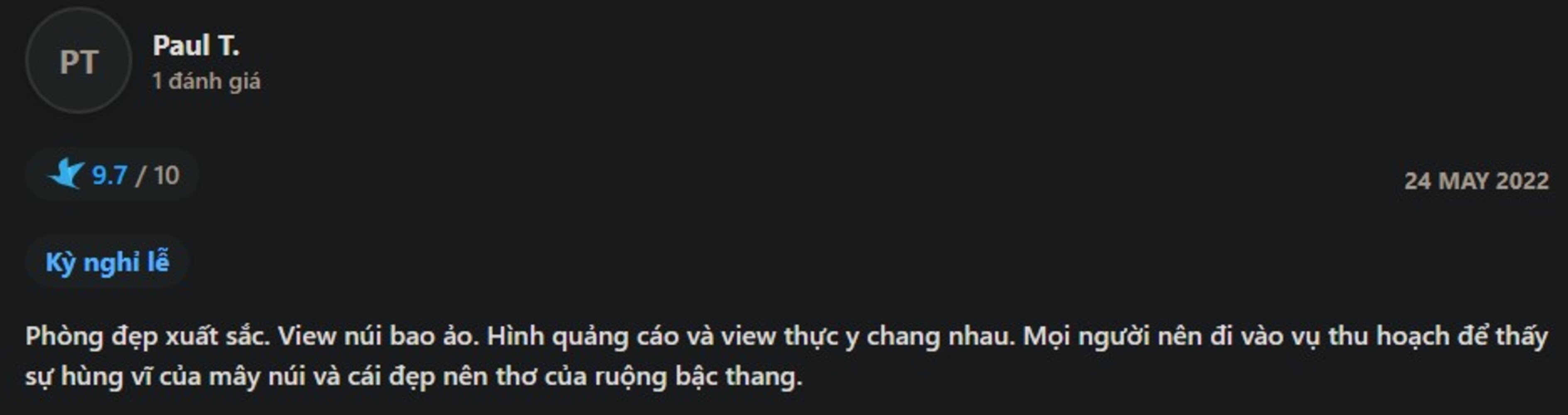 Review của khách hàng về khách sạn Mường Hoa View
