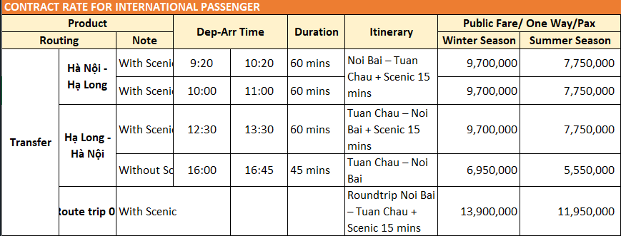 Thuỷ phi cơ Hà Nội - Hạ Long 2 chiều