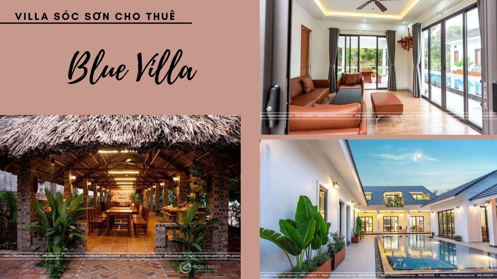 Blue Villa - Villa Sóc Sơn nghỉ dưỡng giá rẻ phong cách Á Âu