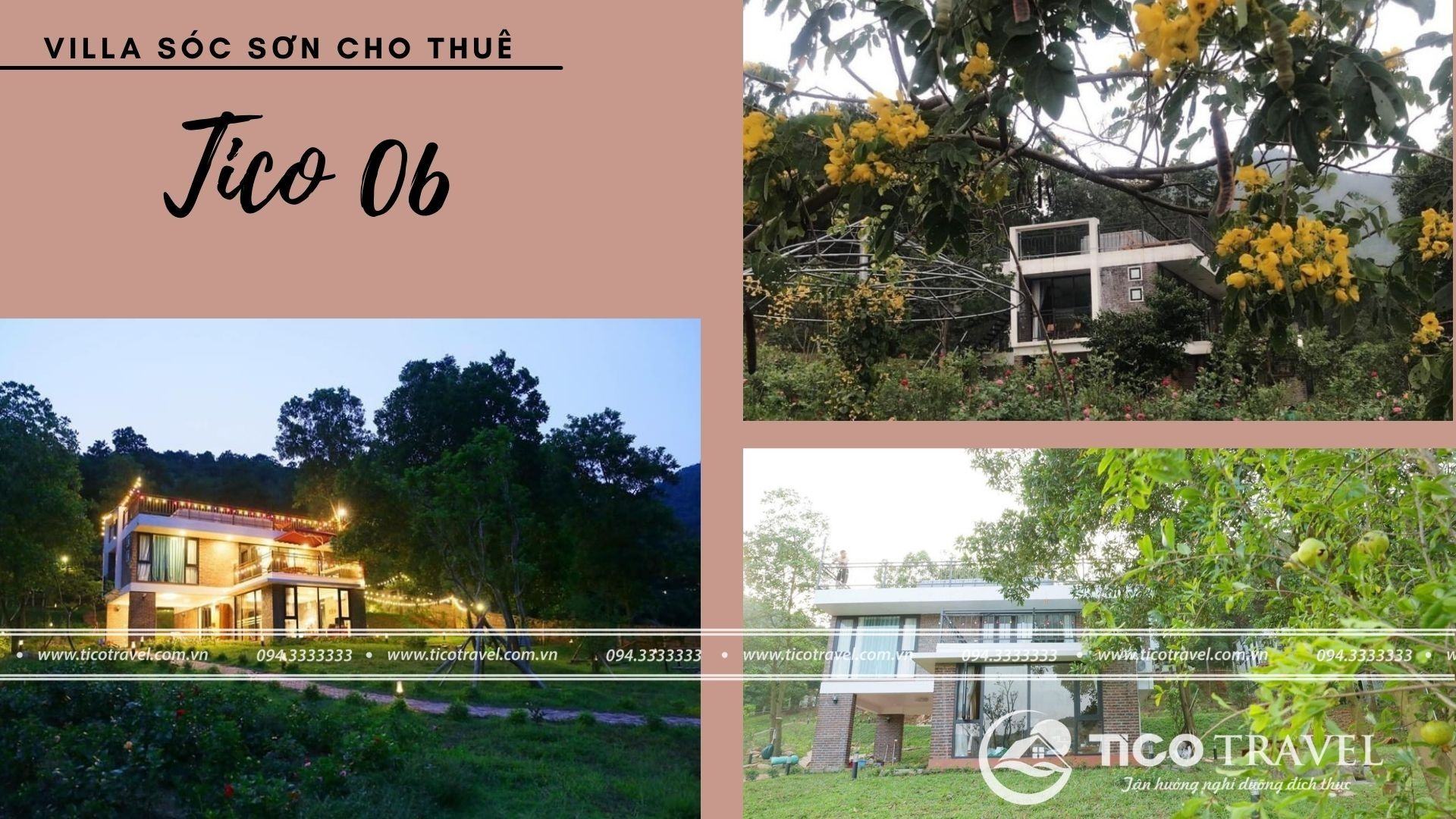 Villa nghỉ dưỡng Sóc Sơn Tico 06 giữa đồi hoa
