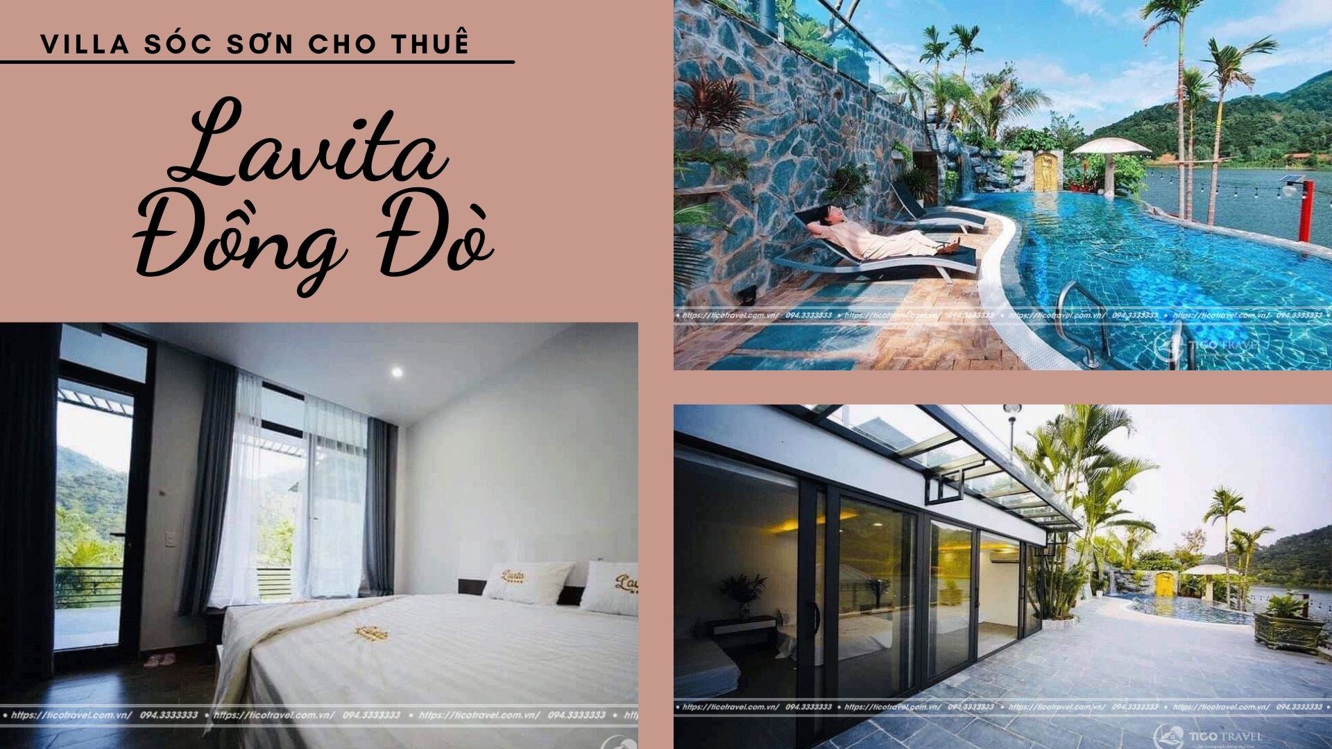 Lavita Đồng Đò - Villa Sóc Sơn bể bơi vô cực mặt hồ Đồng Đò