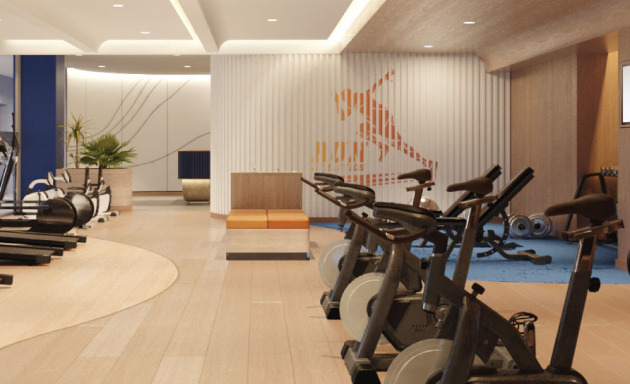 Phòng gym đầy đủ trang thiết bị để nâng cao sức khỏe