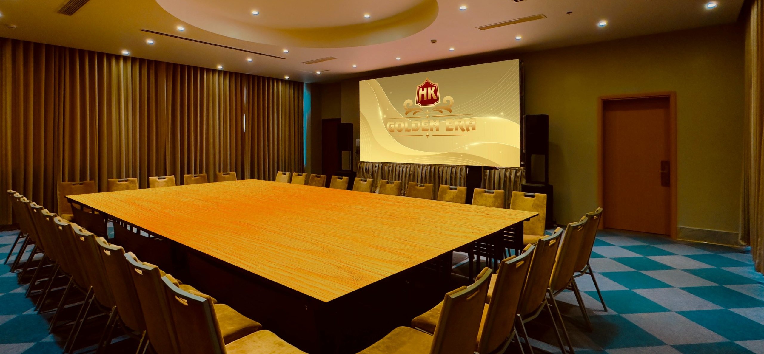Không gian hội nghị hiện đại đáp ứng nhu cầu tổ chức hội họp và sự kiện trong quy mô đa dạng.