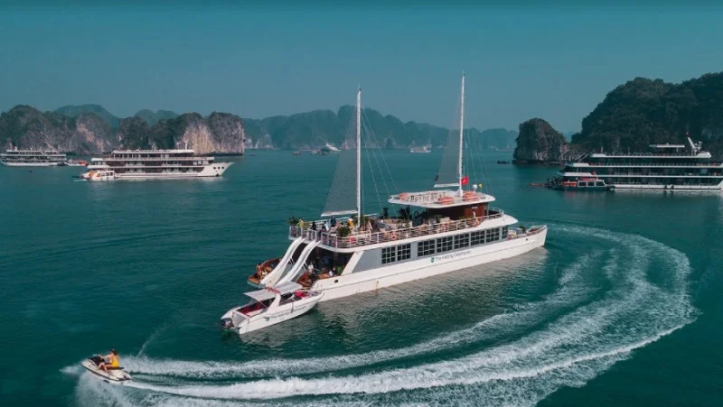 Du thuyền Catamaran sang trọng tại vịnh Hạ Long