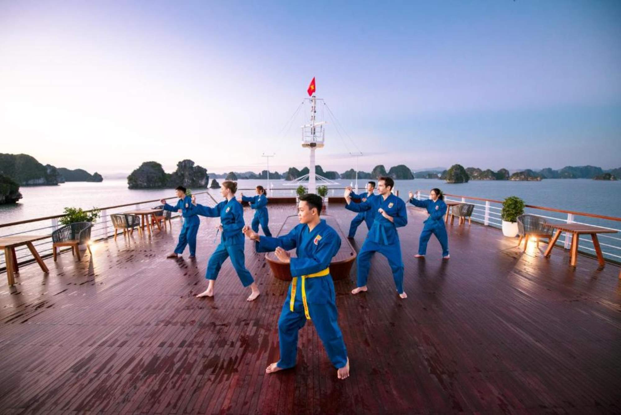 Học võ truyền thống vào buổi sáng