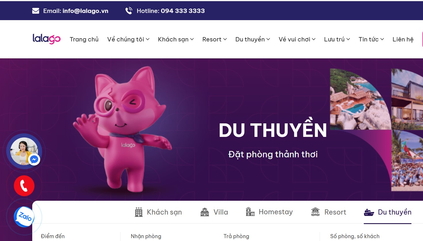 Liên hệ Lalago để đặt tour du thuyền Orchid Classic chất lượng