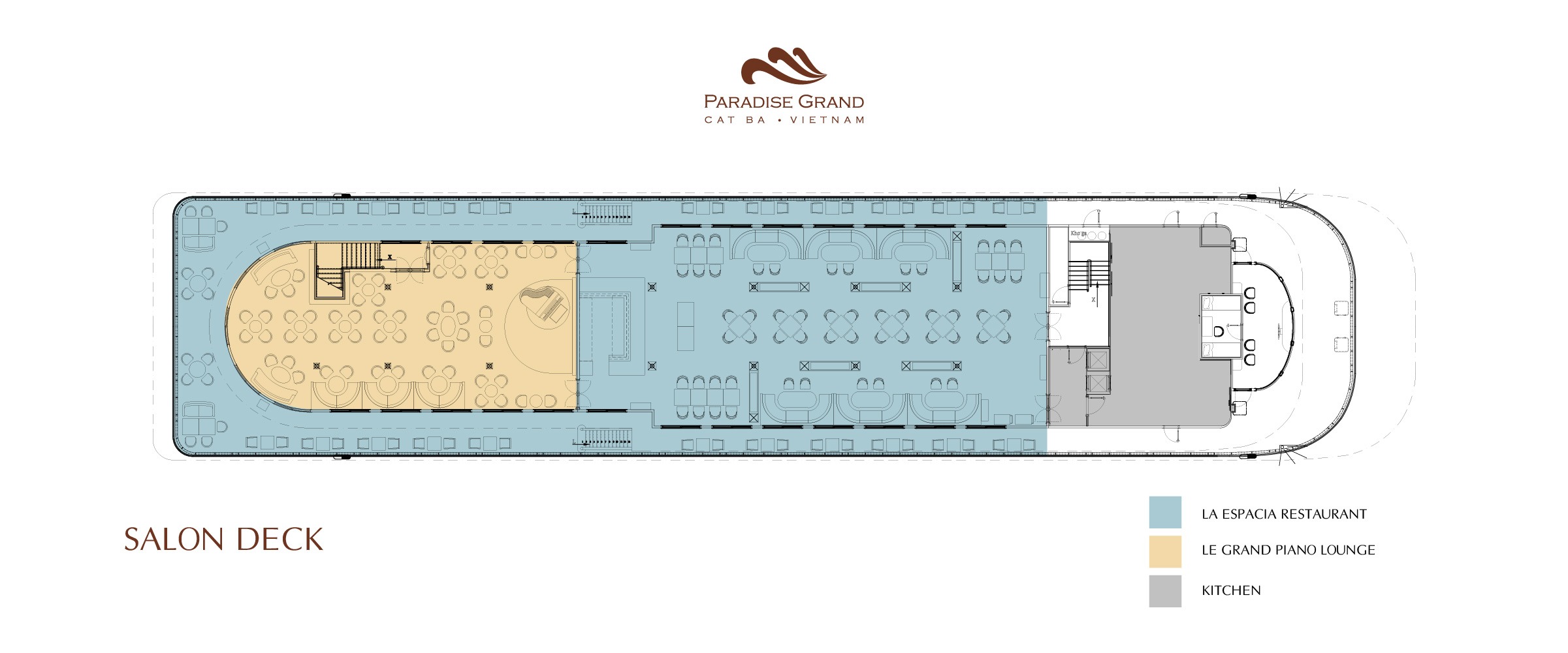 Sơ đồ Du thuyền Paradise Grand khu vực Salon Deck