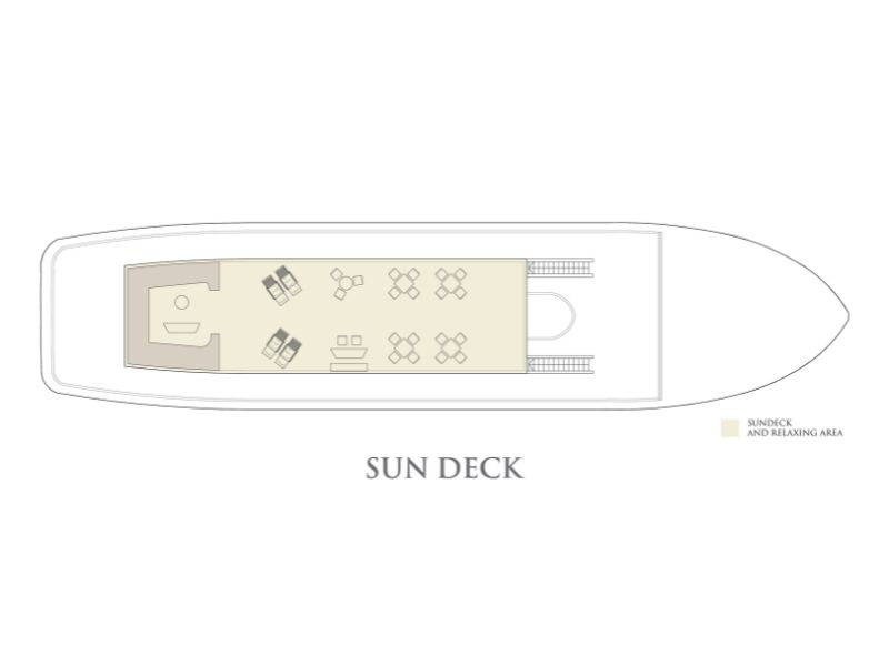 Khu vực Sun Deck du thuyền Paradise Sails tầng 4