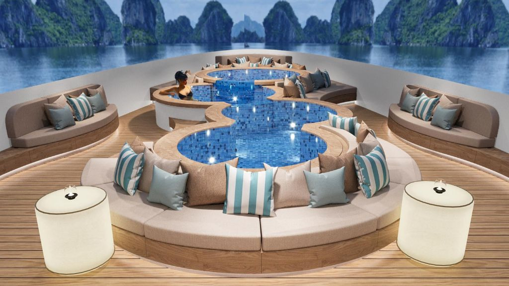 Bể sục trên du thuyền Symphony được thiết kế độc đáo