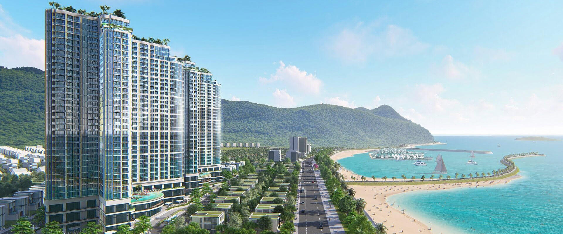 Nhiều khu nghỉ dưỡng dọc đường đến bến du thuyền Marina Nha Trang