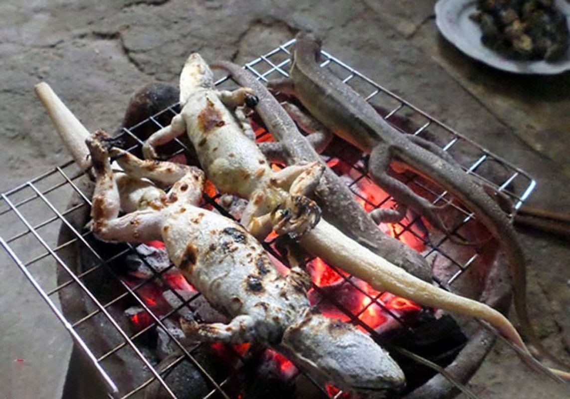 Đặc sản tắc kè nướng khiến nhiều du khách thích thú