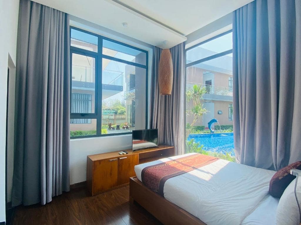 Phòng nghỉ hiện đại, thoáng mát, view đẹp thư giãn.