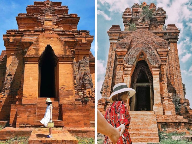 Du khách thích thú check-in tại cụm tháp Hòa Lai