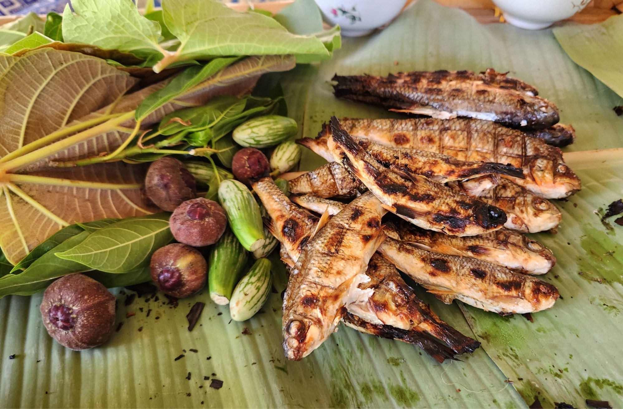 Cá nướng thơm lừng bên bếp lửa dân dã