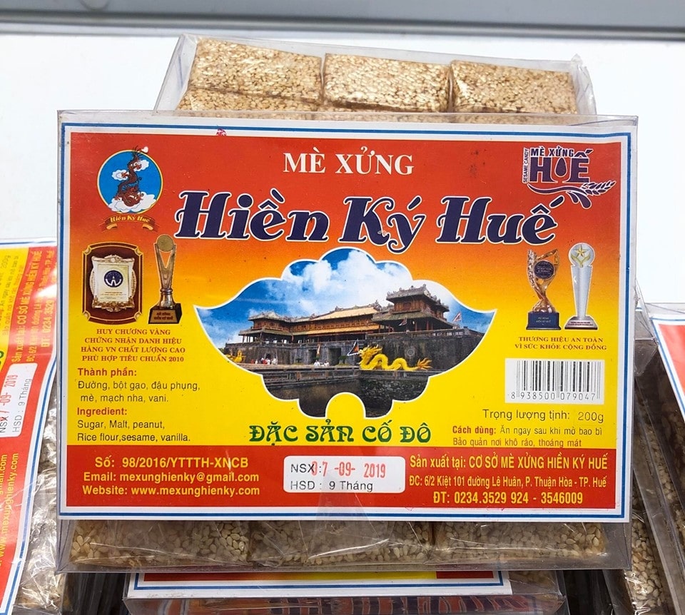 Mè xửng Hiền Ký là một trong những thương hiệu nổi tiếng tại Huế