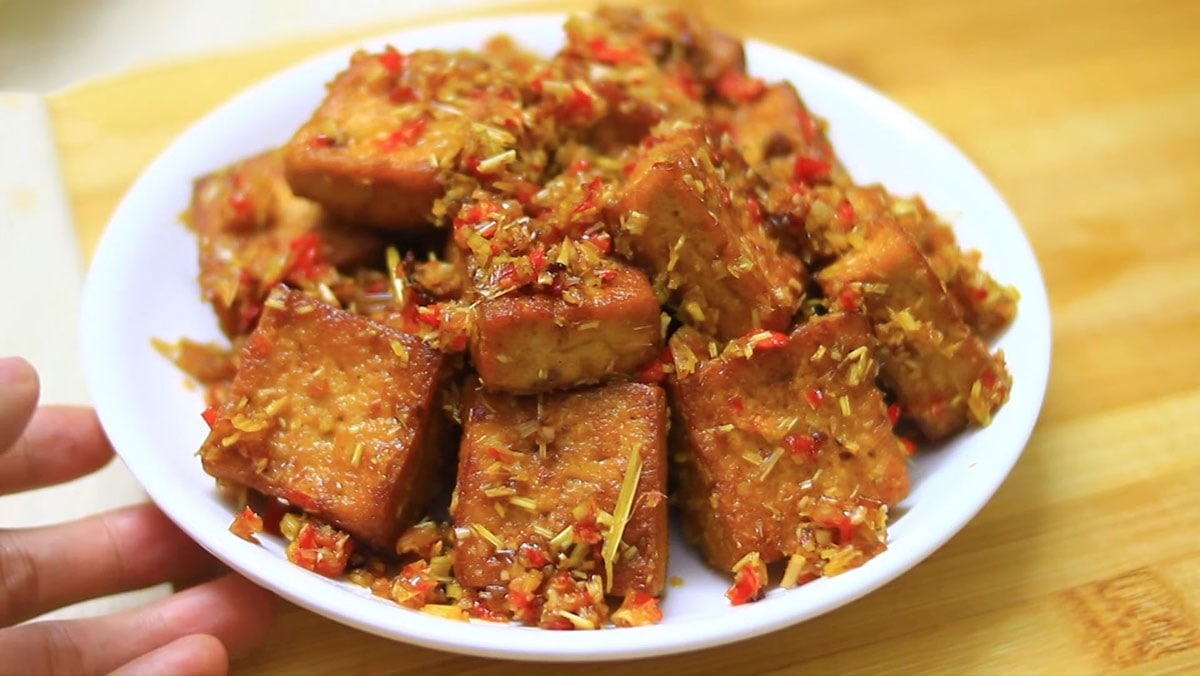 Món đậu hũ sả ớt đậm đà