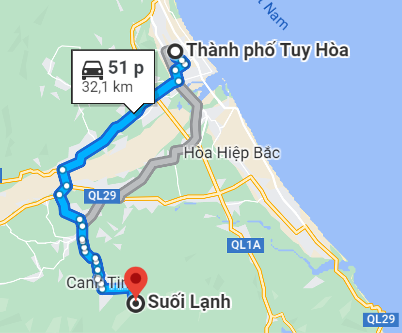 Bản đồ Google Maps định vị chính xác vị trí Suối Lạnh