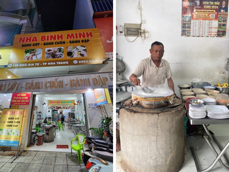 Quán bánh đập Bình Minh không gian rộng, sạch sẽ
