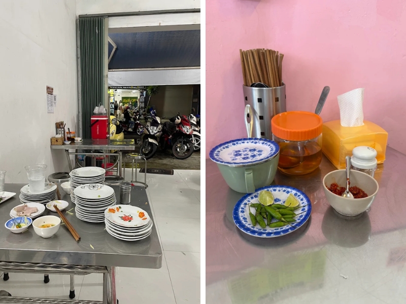 Quán bánh đập Nha Trang Ngô Đức Kế không gian sạch sẽ, ngăn nắp
