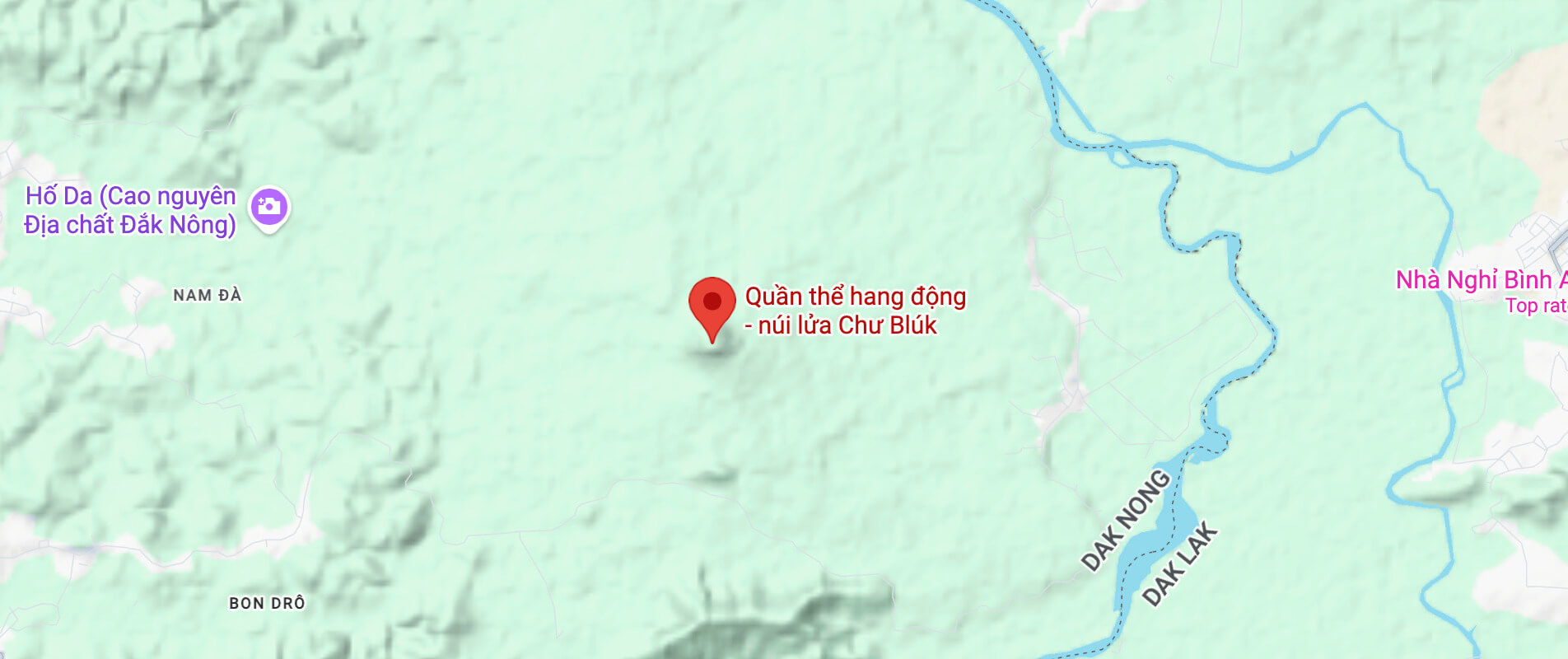 Vị trí hang động núi lửa Chư Bluk
