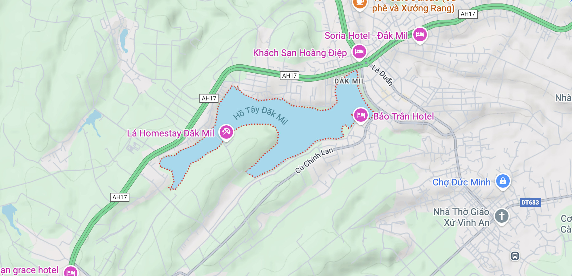 Vị trí Hồ Tây Đăk Mil
