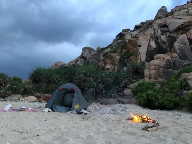 Cắm trại ngắm cảnh đêm và hóng gió biển
