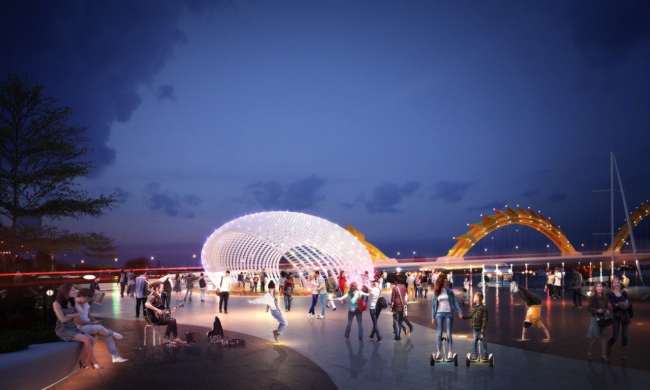 Phố đi bộ lên đèn rực rỡ
