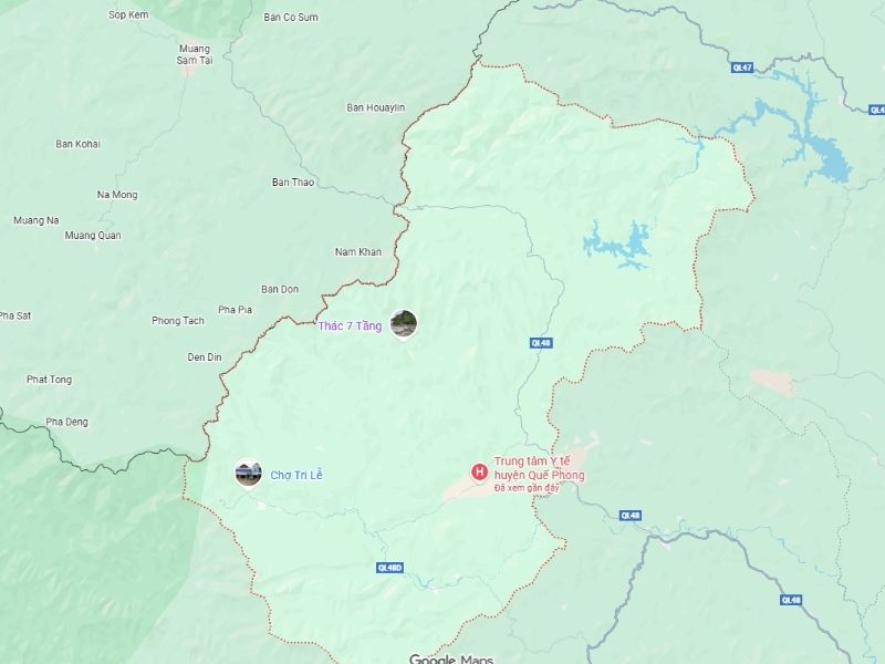 Bạn có thể sử dụng Google Maps để di chuyển tới Quế Phong