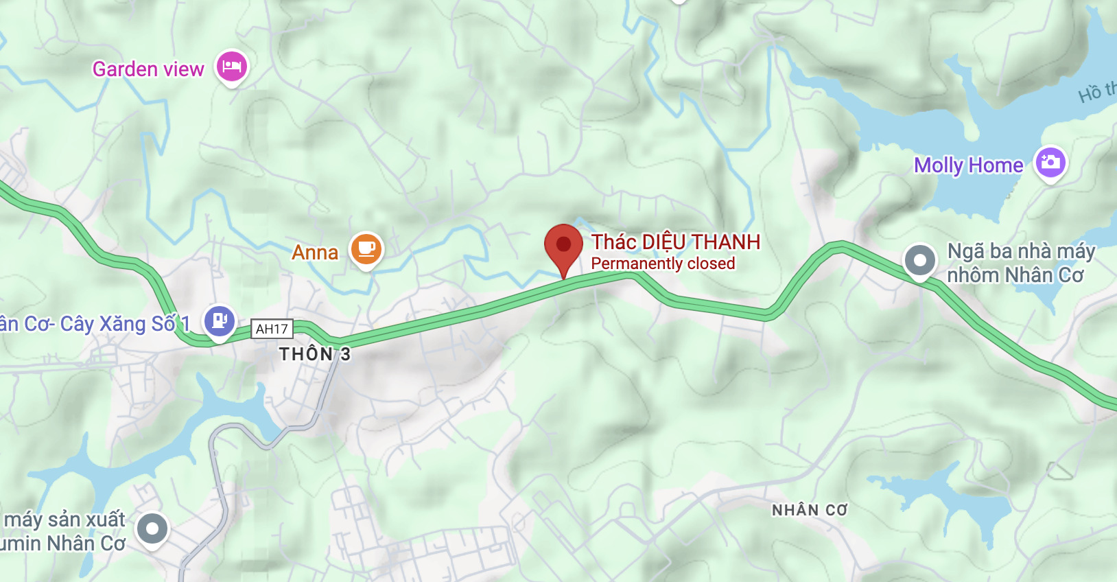 Vị trí của Thác Diệu Thanh
