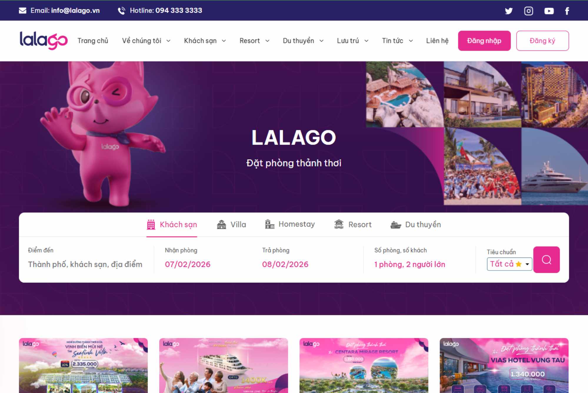 Trang web đặt chỗ uy tín, tiết kiệm