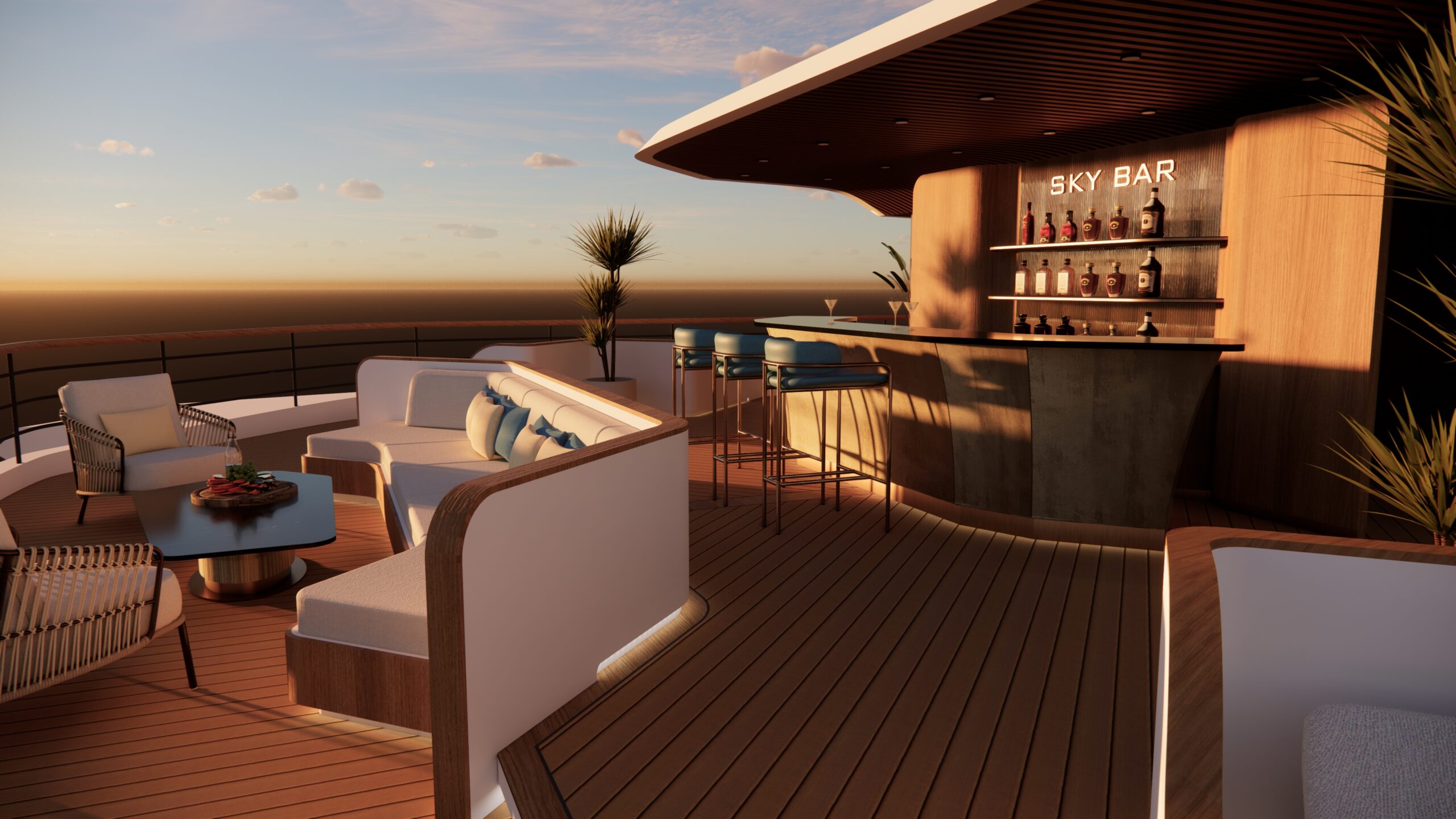Sky bar sang trọng trên Azura Cruise