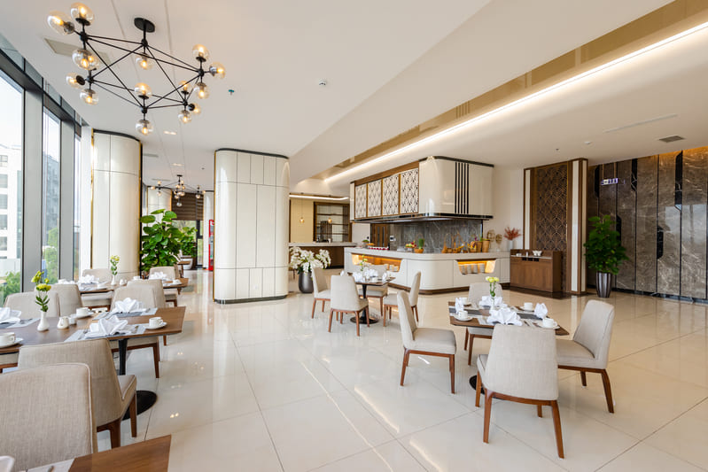 Không gian nhà hàng Trà Cổ tinh tế, đẹp mắt