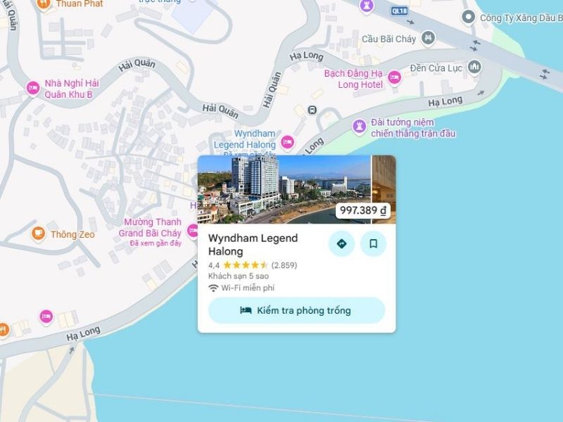 Vị trí Wyndham Legend Hạ Long trên Google Map