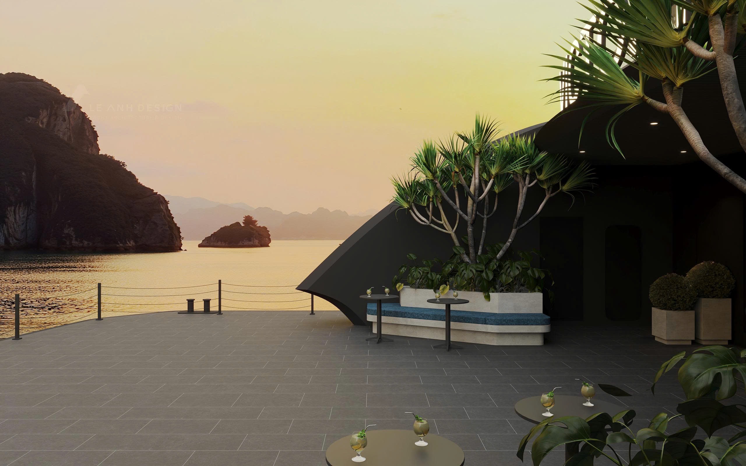 Góc check-in hoàng hôn trên du thuyền Victorious