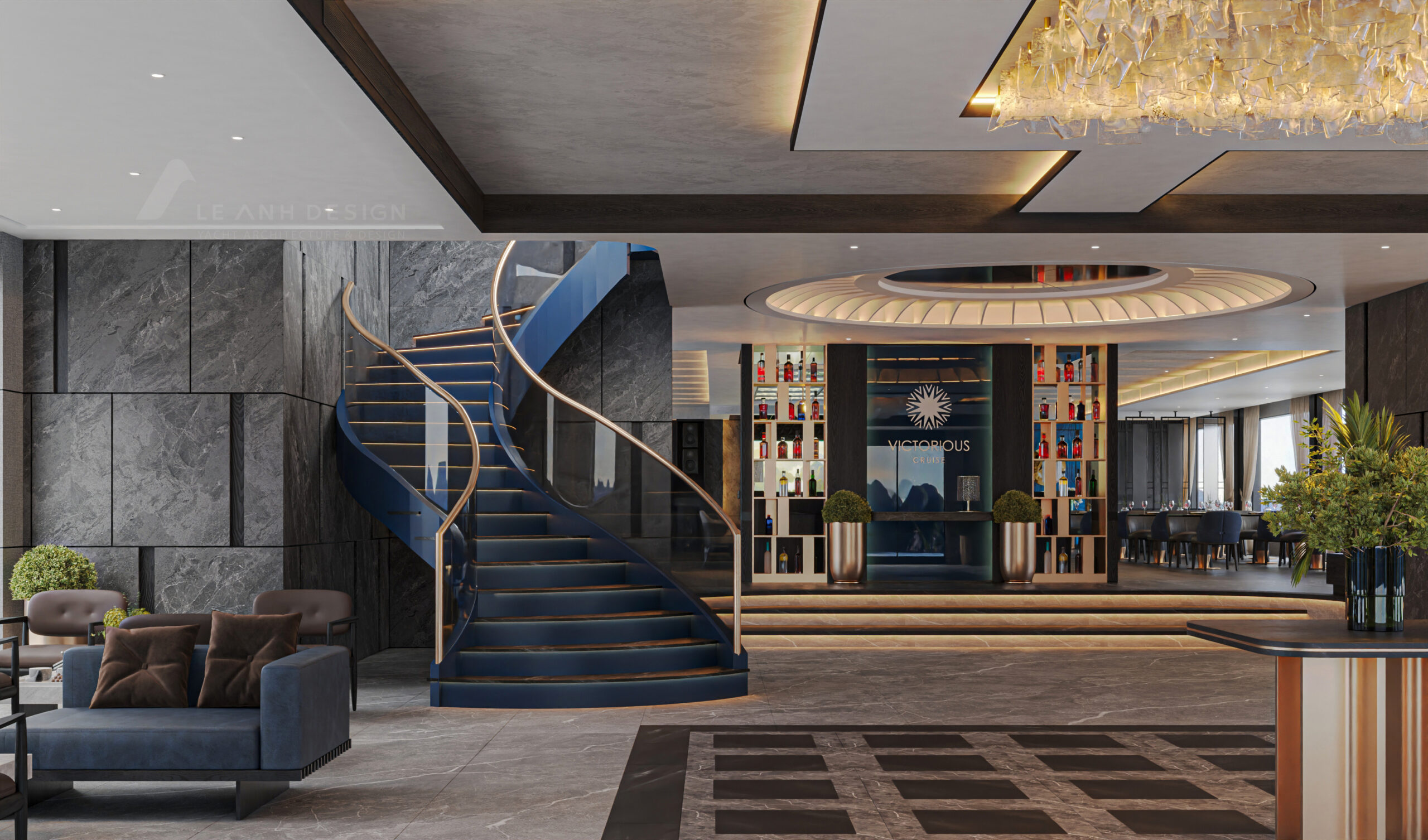 Không gian nội thất hiện đại trên Victorious Cruise
