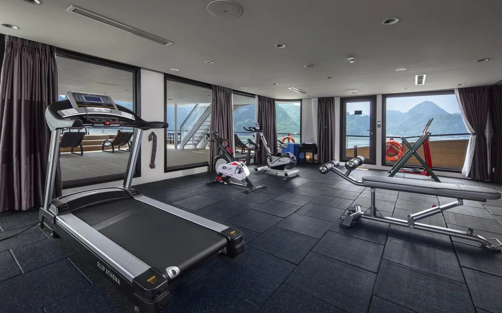 Phòng gym được trang bị với nhiều thiết bị tập luyện hiện đại