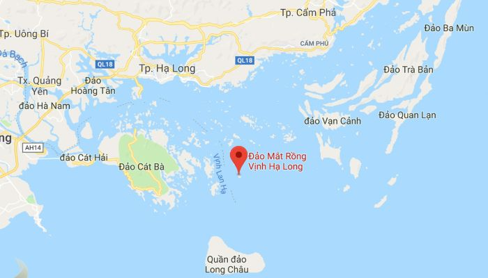 Vị trí đảo Mắt Rồng trên bản đồ Hạ Long