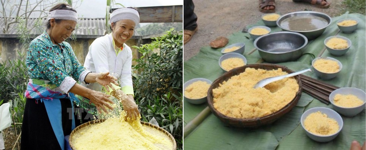 Mèn mén Hà Giang là món ăn truyền thống được làm từ bột ngô, mang đậm nét đẹp lao động cần mẫn của người phụ nữ H'Mông