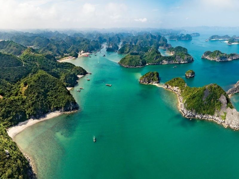 Đảo Nam Cát vào tháng 5 khi nhìn từ trên cao