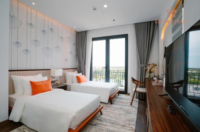 Phòng Twin với 2 giường đơn đảm bảo sự riêng tư