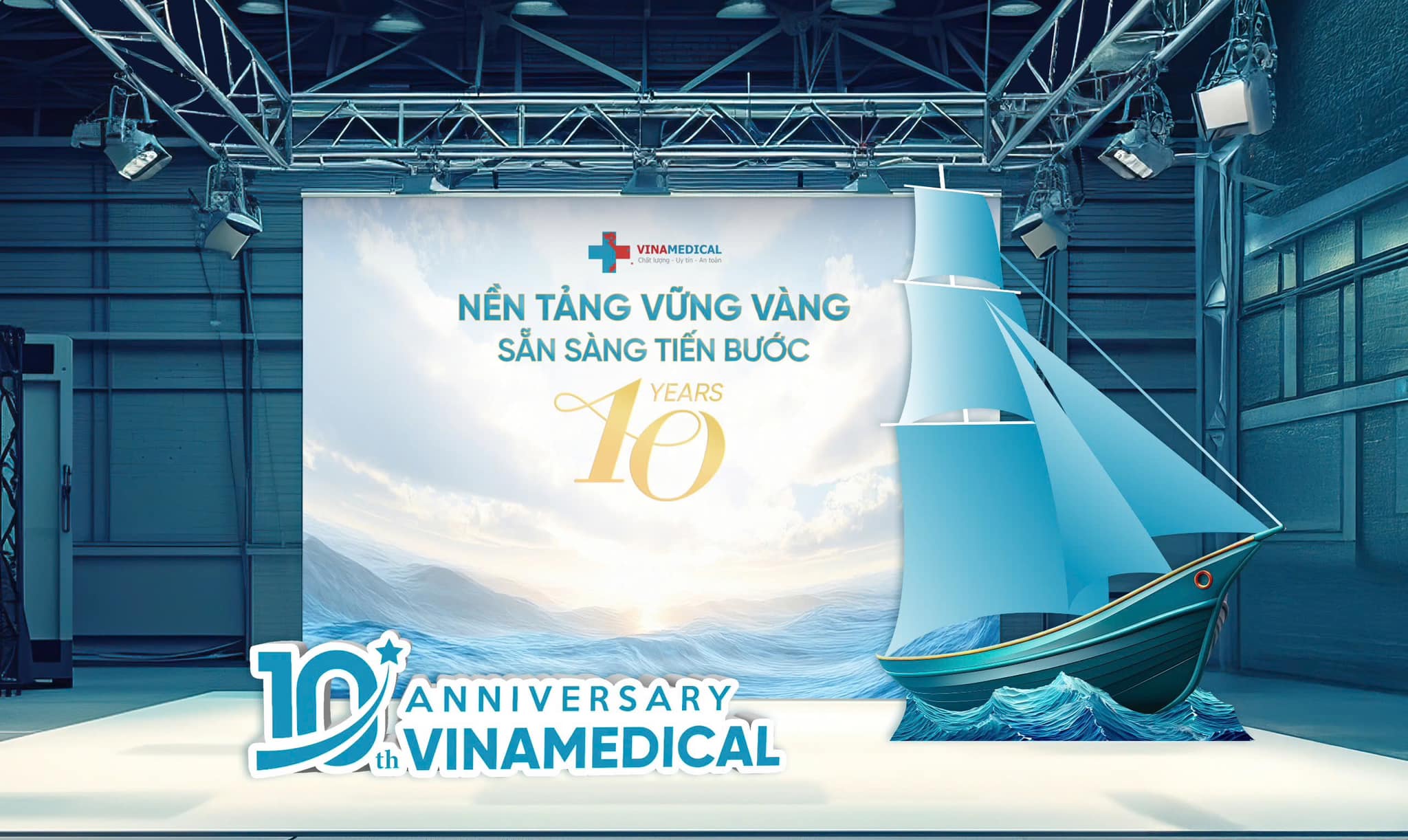 Sân khâu và backdrop do Lalago team thiết kế và thi công